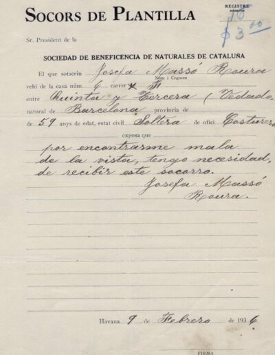 Peticions de socors de l’any 1936, d’abans de la guerra civil. - ANC2-78-T-190 - Fons: SBNC